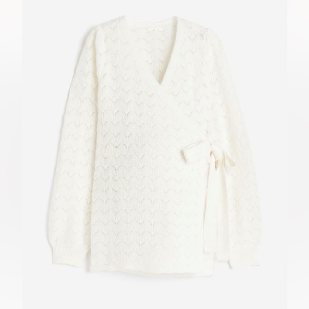 New MAMA Before & After Pointelle-knit Cardigan